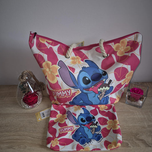 Sac de plage et Trousse Stitch Ice Cream