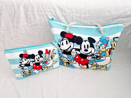 Sac de plage et Trousse Mickey et ses amies